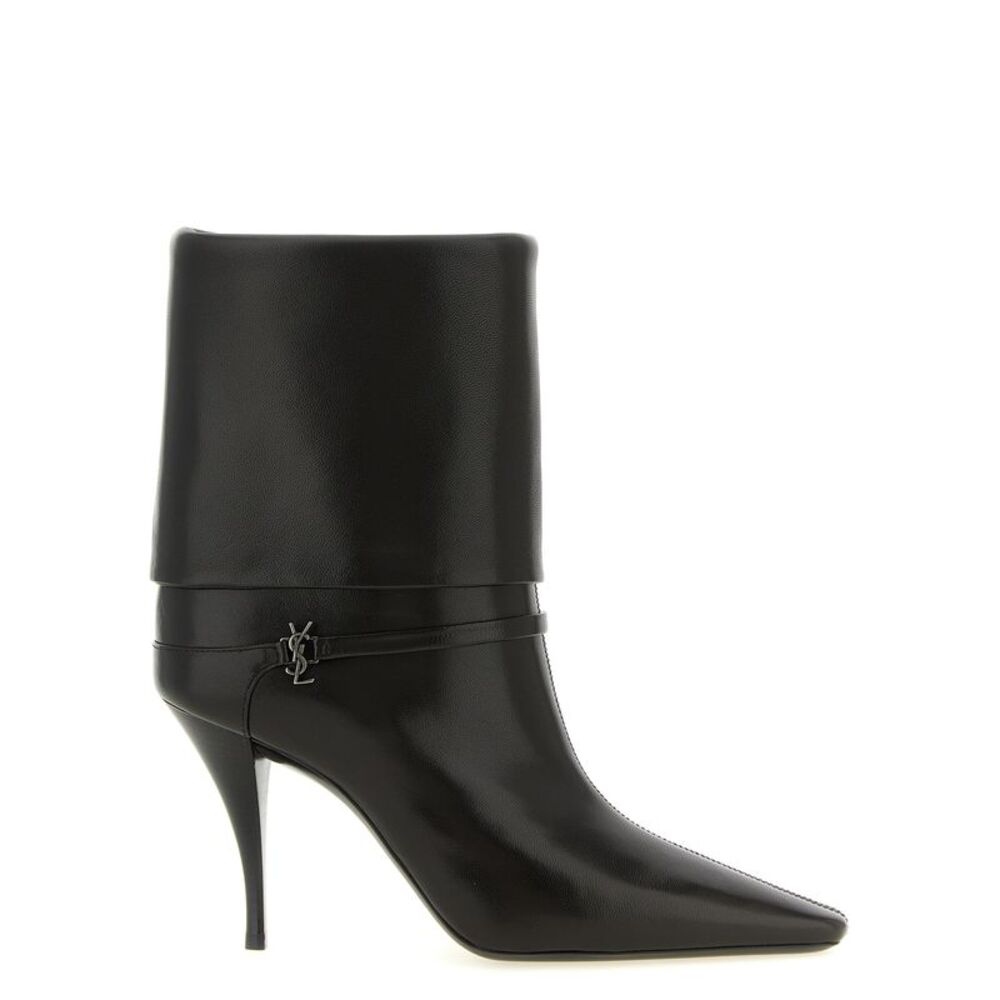 Saint Laurent Brown Lamb Leather Ankle Women's Boots